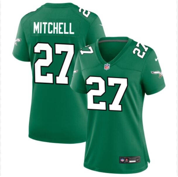 Women Nike Philadelphia Eagles #27 Quinyon Mitchell green Game 2024 NFL Jersey->indianapolis colts->NFL Jersey
